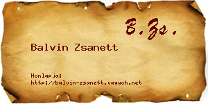 Balvin Zsanett névjegykártya